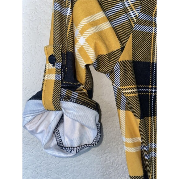 new Justify Women western Plaid shirt dress Button Roll Tab country nashville - Picture 2 of 10